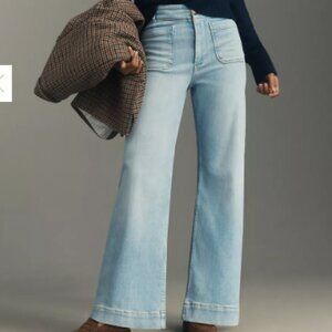 The Colette Full-Length Wide-Leg Jeans by Maeve in Light Denim | 33x29